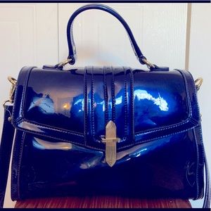 Nine West blue patent handbag